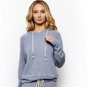 Young Fabulous & Broke Terry Fleece Chenille Hoodie Sweatshirt. Size Large.